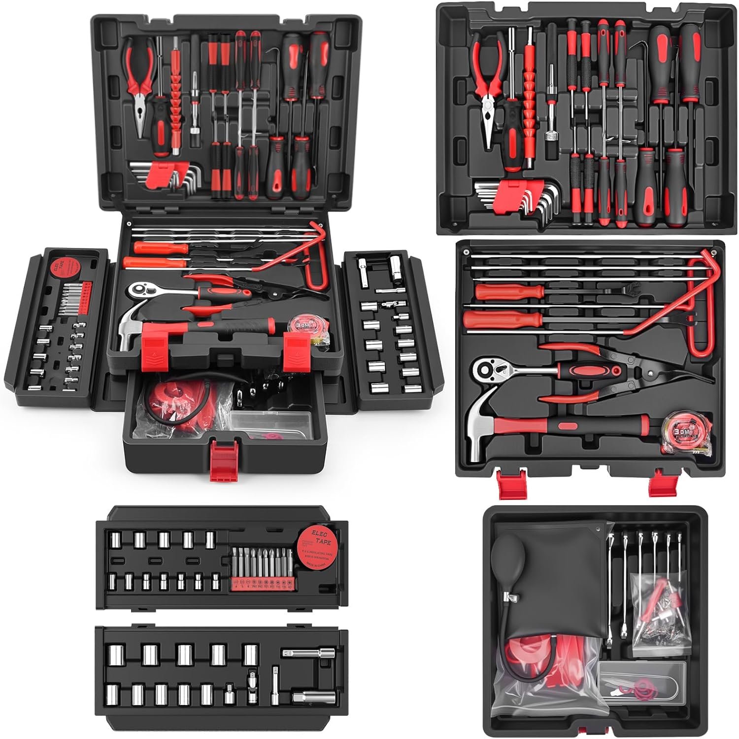 sundpey 132 pcs car tool kit general basic portable home and automotive repair tool set with drawer for men women with pickup & hook & fastener & valve stem removal tools for car rv truck motorcycle sundpey 132 pcs car tool kit general basic portable home and automotive repair tool set with drawer for men women with pickup & hook & fastener & valve stem removal tools for car rv truck motorcycle