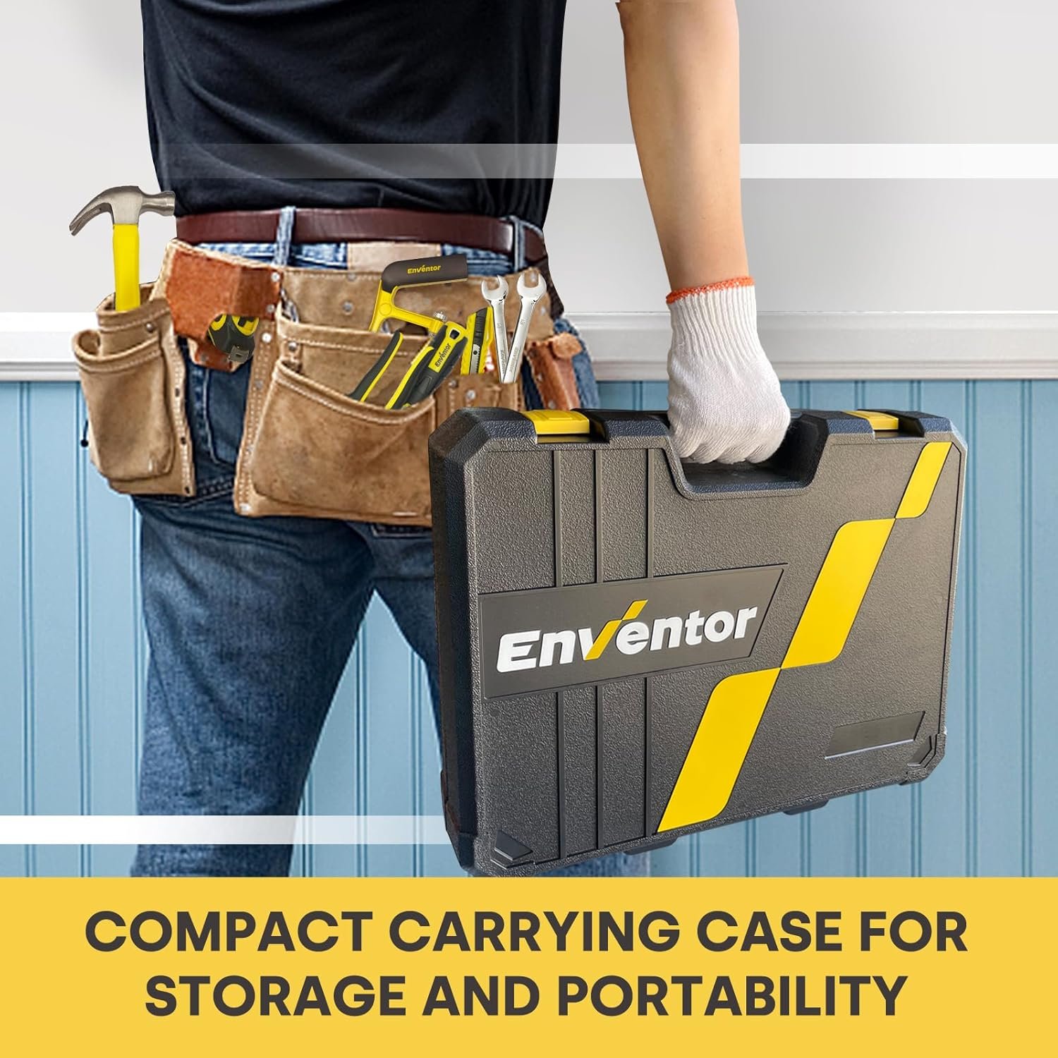 enventor tool kit set, 218pcs general household hand tool kit with storage toolbox, complete home auto repair tool set enventor tool kit set, 218pcs general household hand tool kit with storage toolbox, complete home auto repair tool set