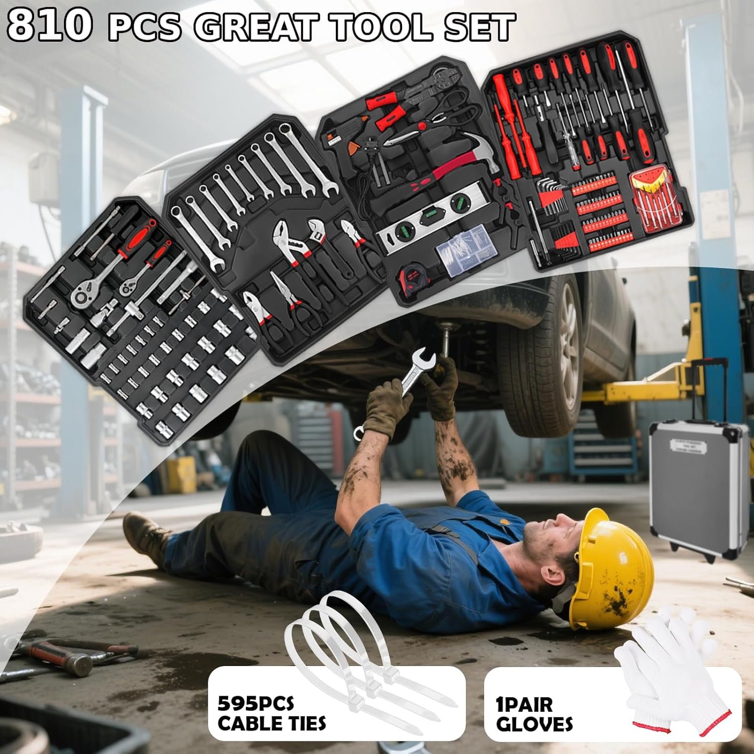 810 pcs tool set case mechanics kit box organize castors toolbox trolley + free glove amazing tour 810 pcs tool set case mechanics kit box organize castors toolbox trolley + free glove amazing tour